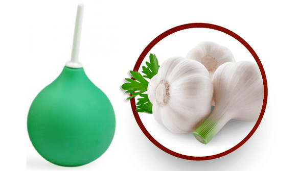 Garlic enema helps to clean the intestines from worm eggs