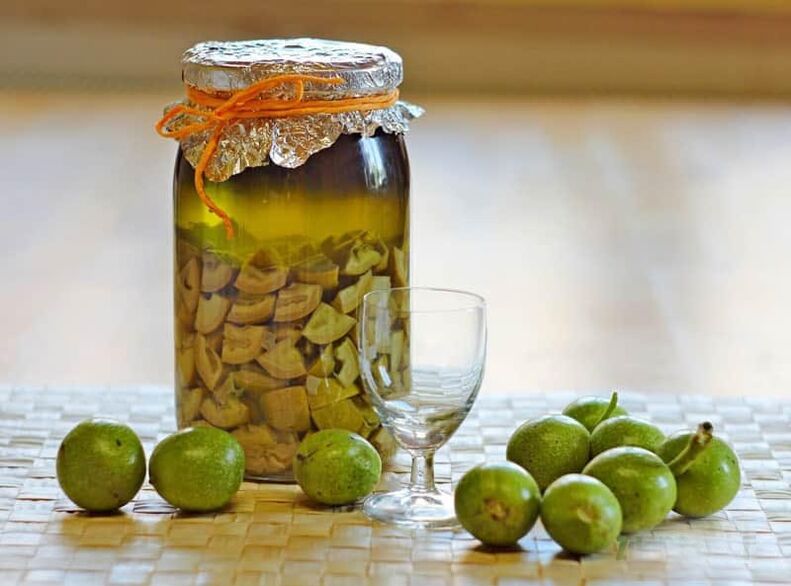 A decoction of young nuts against parasites